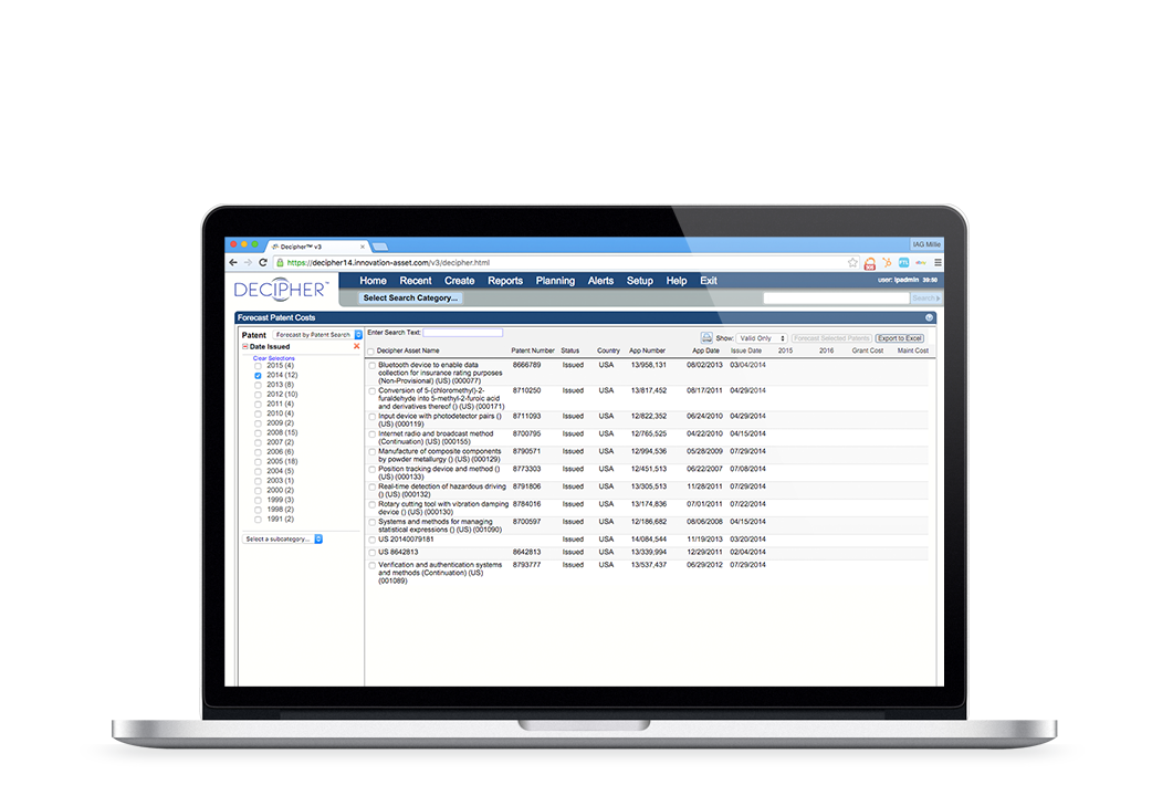 Patent Cost estimation with Decipher Patent Cost estimation with Decipher